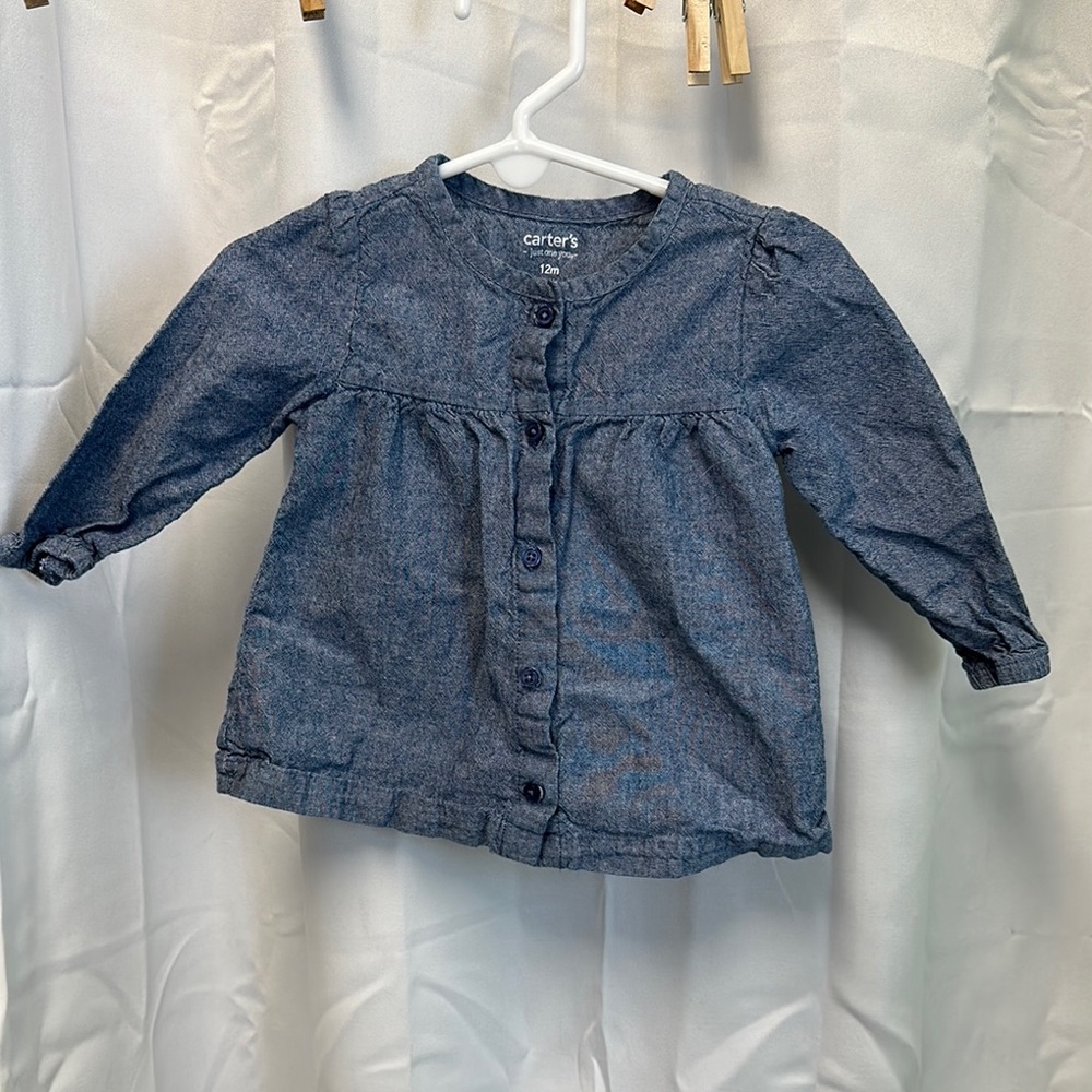 Carter's Indigo Button-Up Baby Top Tunic